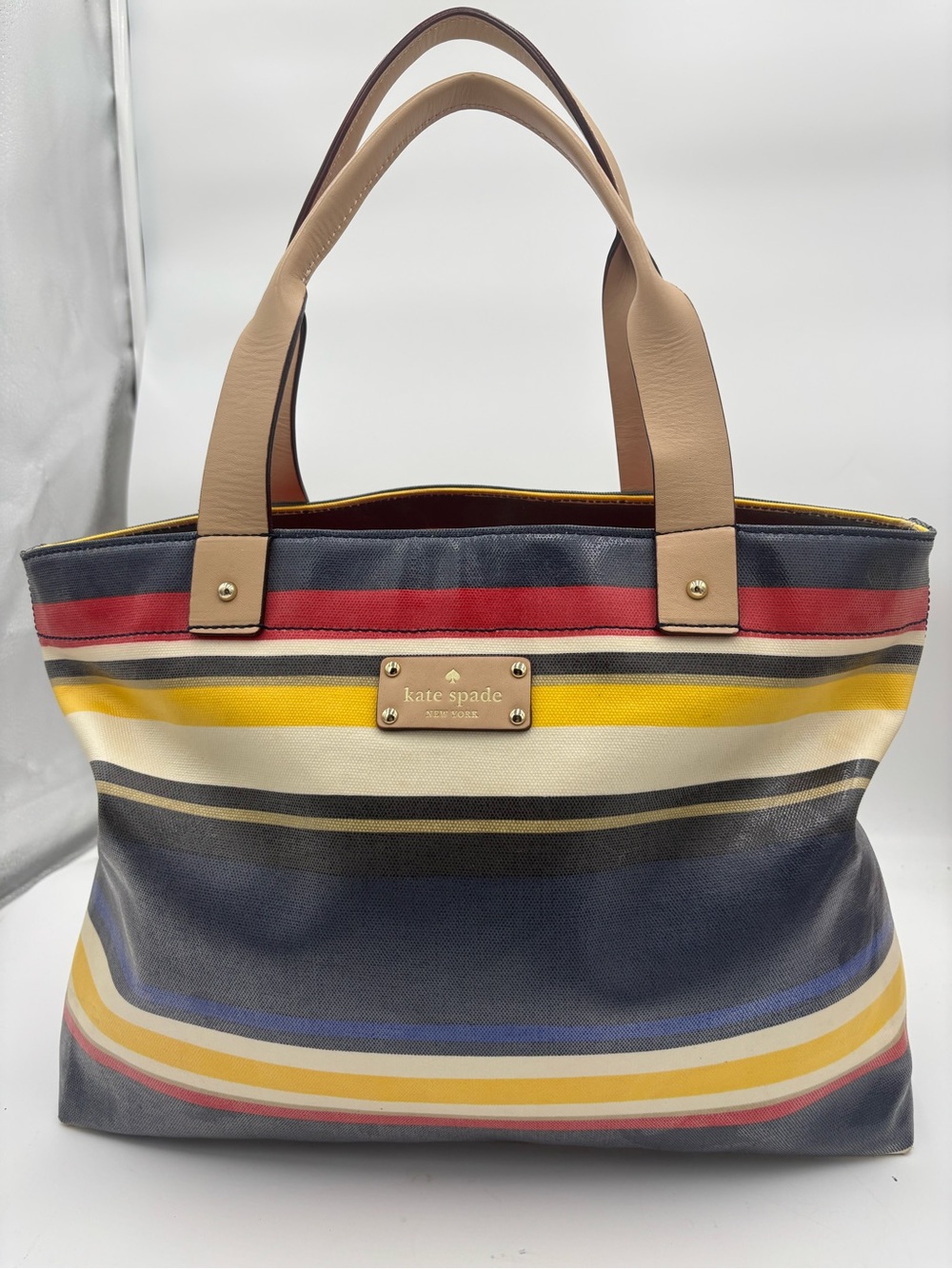 KATE SPADE NEW YORK Westchester Forever Stripe Canvas Shoulder Tote Bag